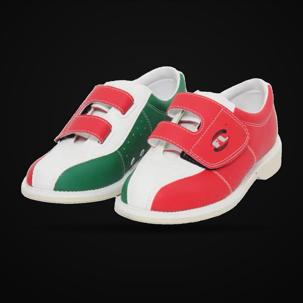 FL Bowling Shoes – Red/Green/White Velcro